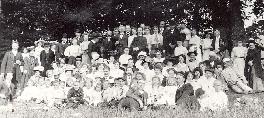 Andrew Jenson with Danish Latter-day Saint members and missionaries