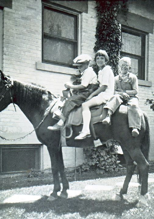 Ted at age eight (right).