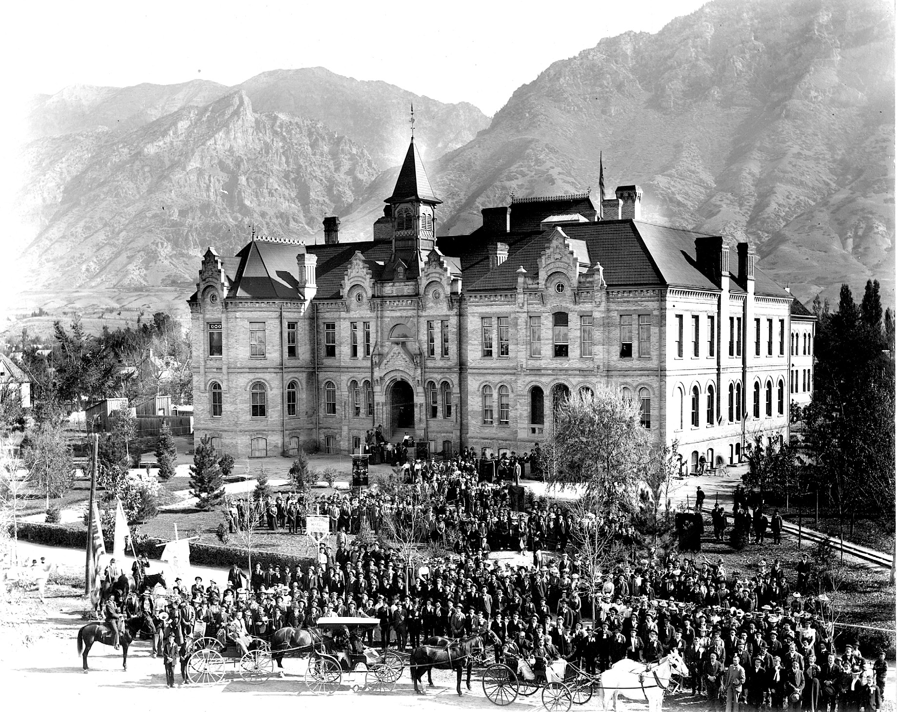 Brigham Young Academy, Provo, Utah, ca. 1900. Photograph by Charles Roscoe Savage.