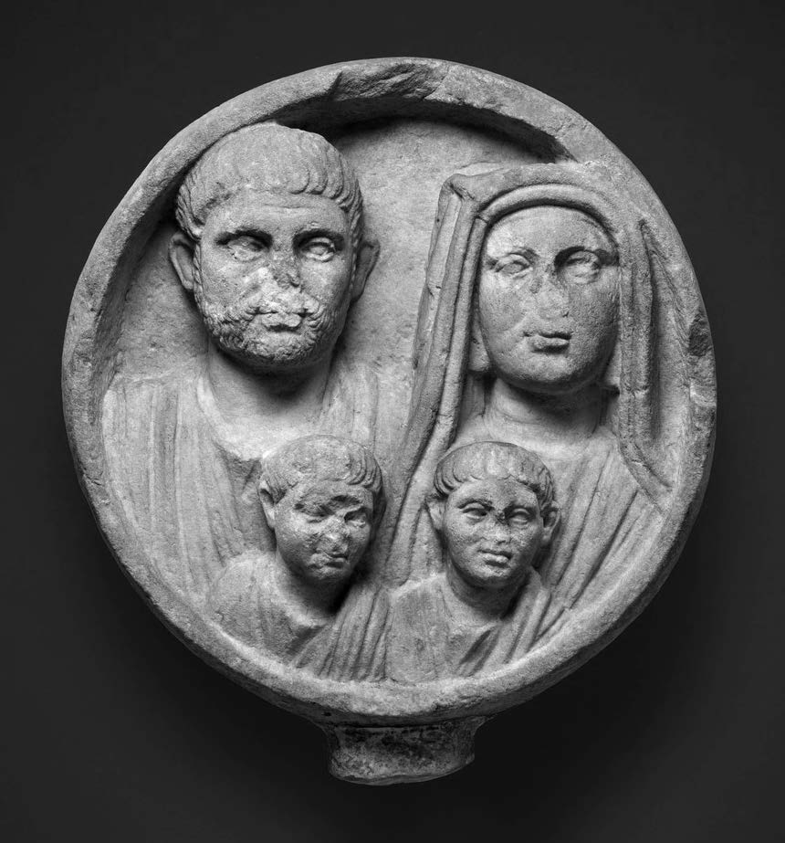 Marble funerary relief with portrait of a family group, 2nd–3rd century AD. The Metropolitan Museum of Art, metmuseum.org, Fletcher Fund, 1949.