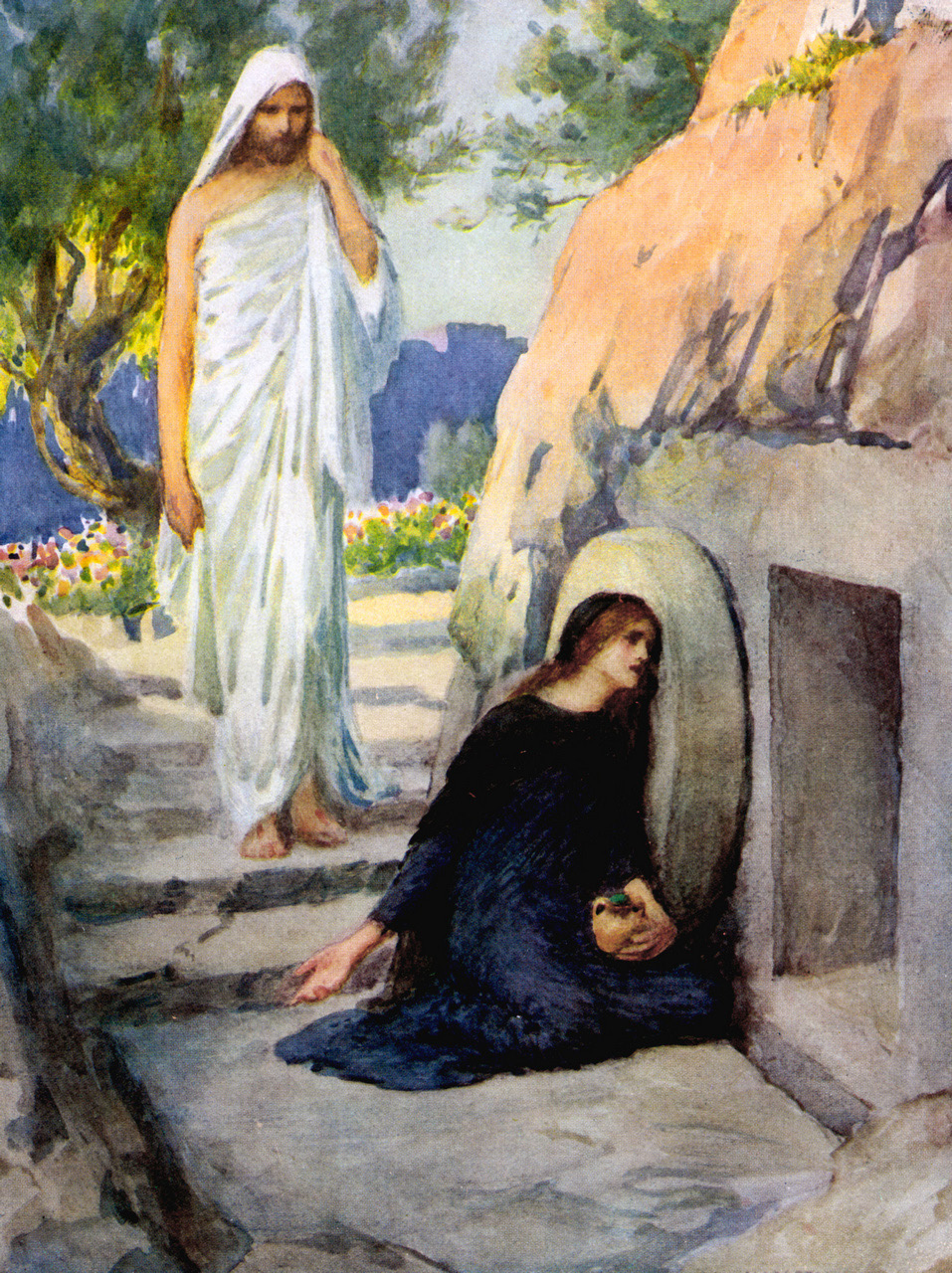 at the tomb