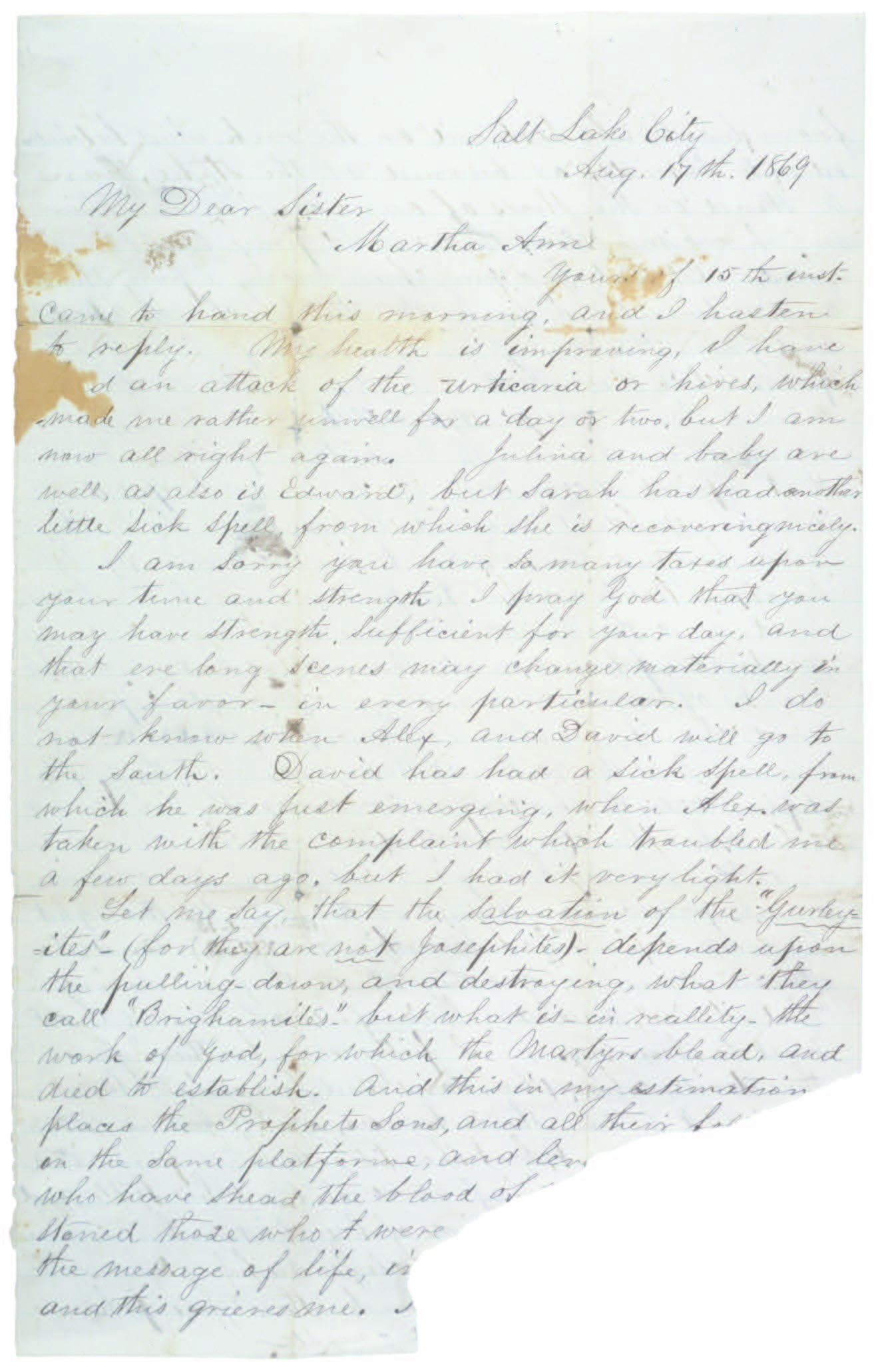 handwritten letter august 17
