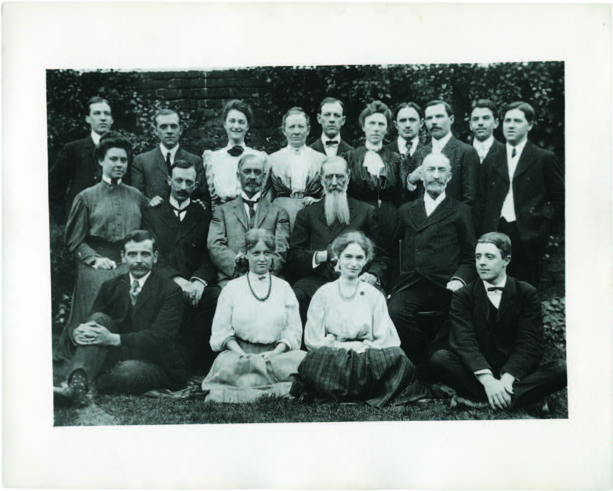 a group of people seated outside