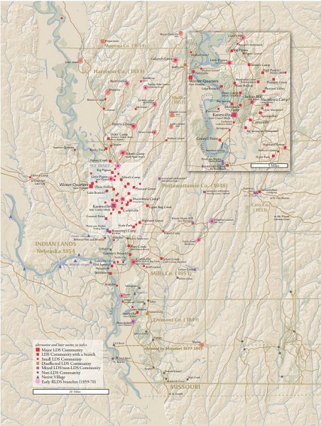 map of settlements in Missouri