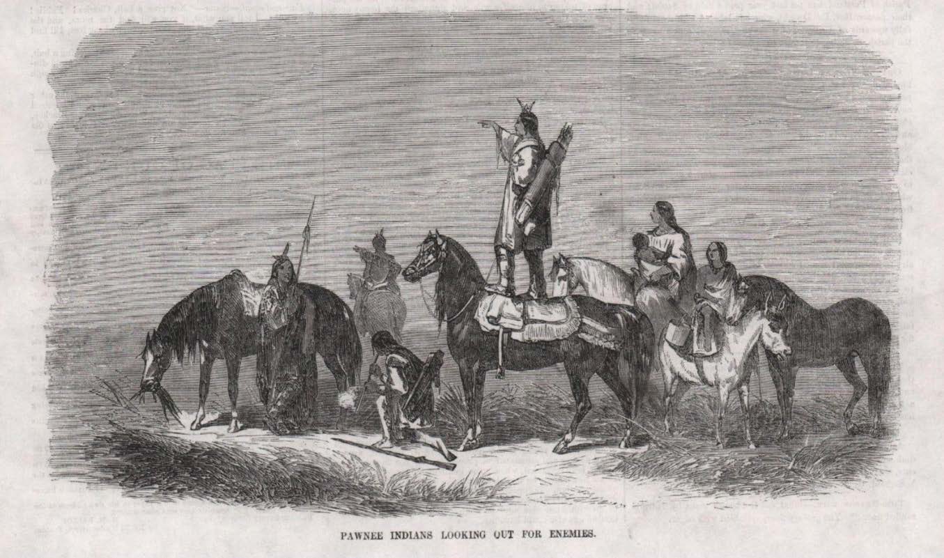 a sketch of Native Americans on horses