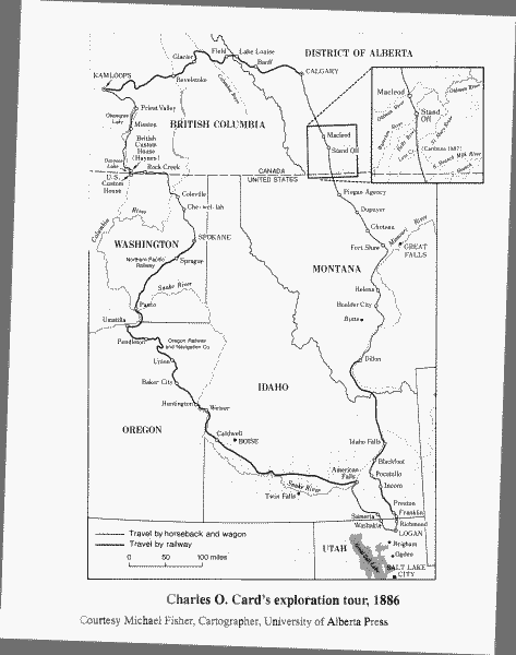 Early LDS Communities Scattered across Southern Alberta. Courtesy of Michael Fisher, Cartographer, University of Alberta.
