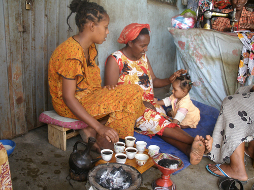 Ethiopian women enjoying the buna ceremony.