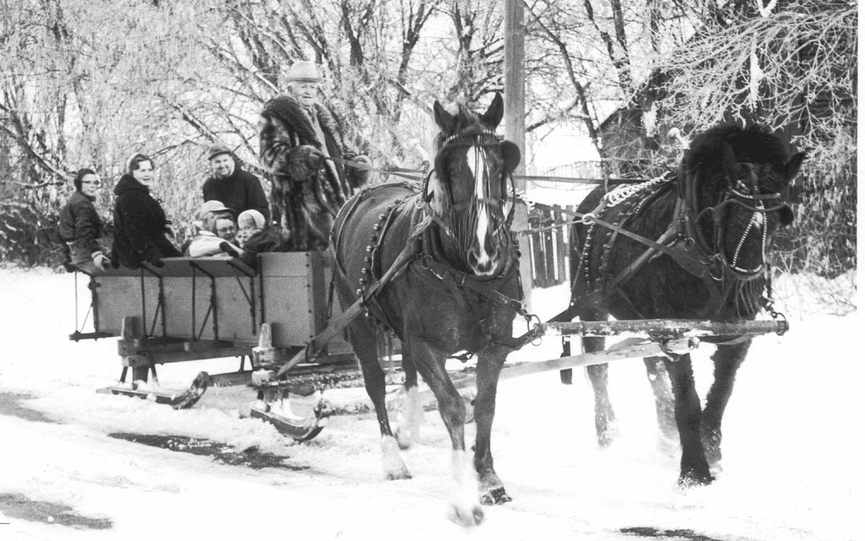 David O. McKay sleigh riding with his kids and grandkids