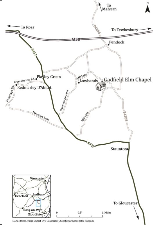 map of gadfield elm chapel