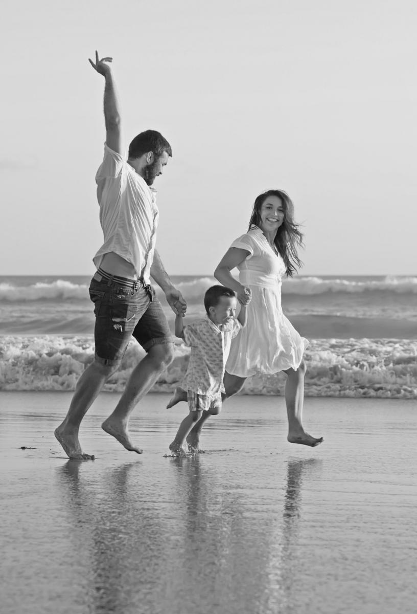 Family on the beach