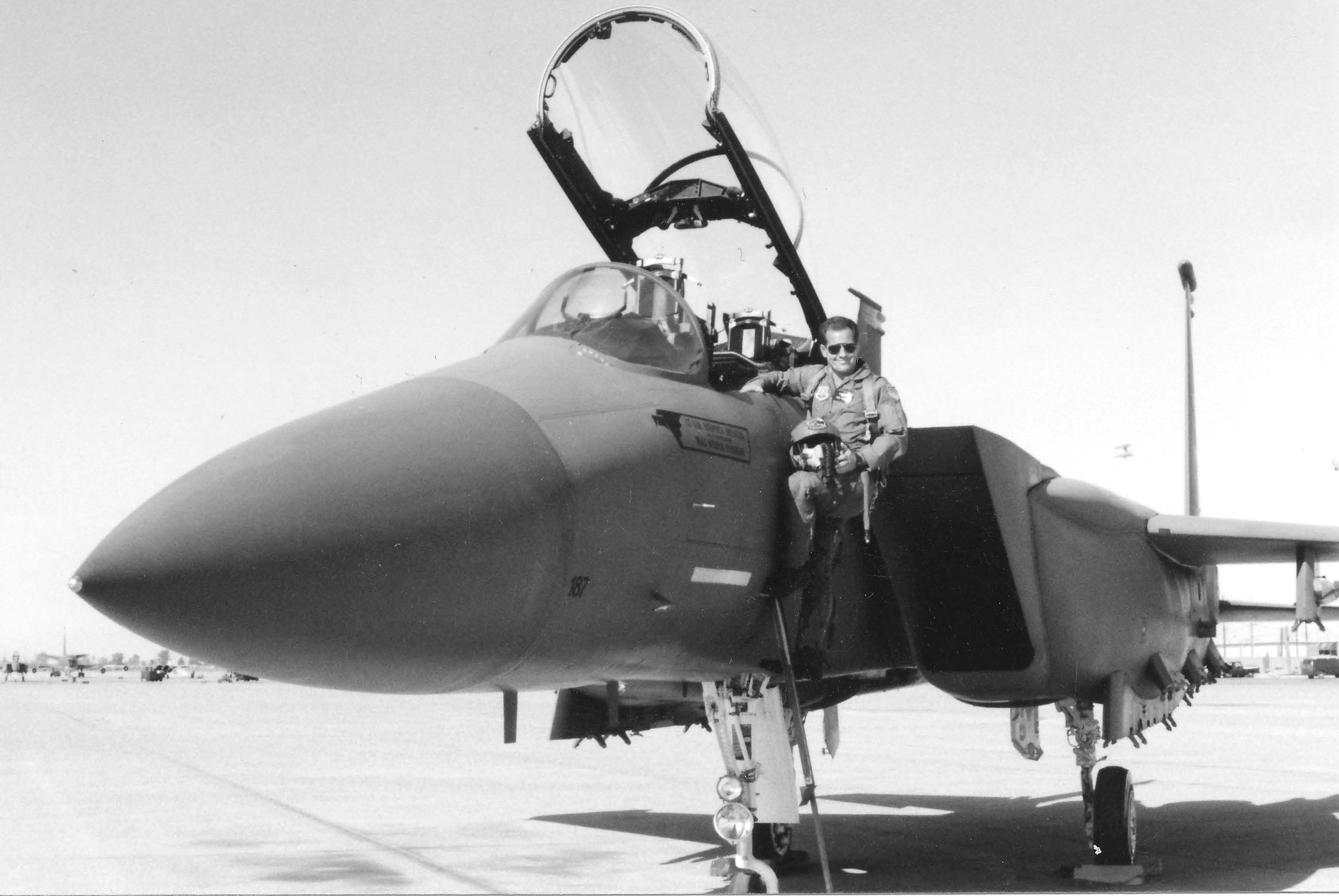 Captain Brent Johnson training on the new F-15E Strike Eagle at Luke AFB, Arizona, in August 1991. Courtesy of Brent Johnson.