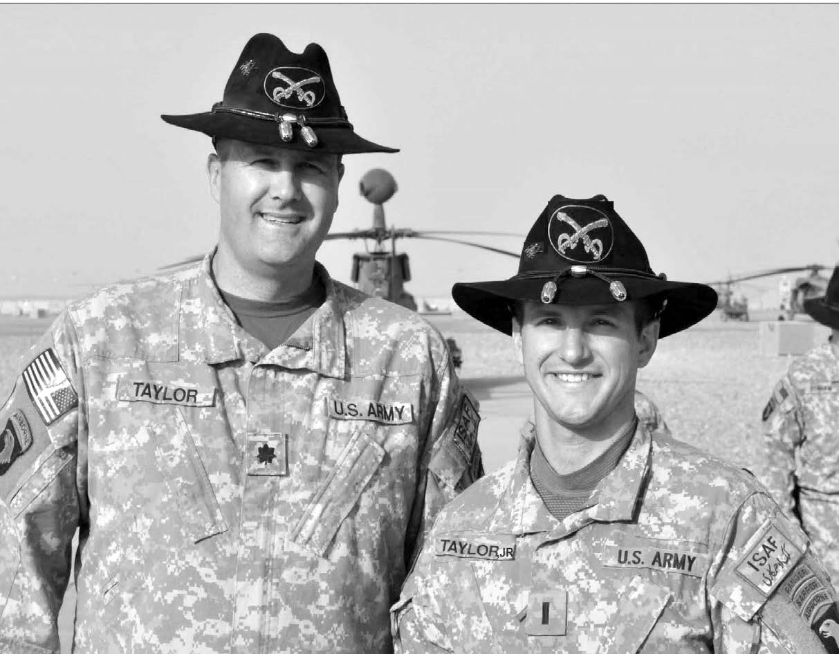 First Lieutenant Chaz Allen’s commander in 2010 in Afghanistan was another Latter-day Saint, Lieutenant Colonel Hank Taylor (left). Note that Lieutenant Allen’s nametag reads “Taylor, Jr.” Courtesy of Chaz Allen.