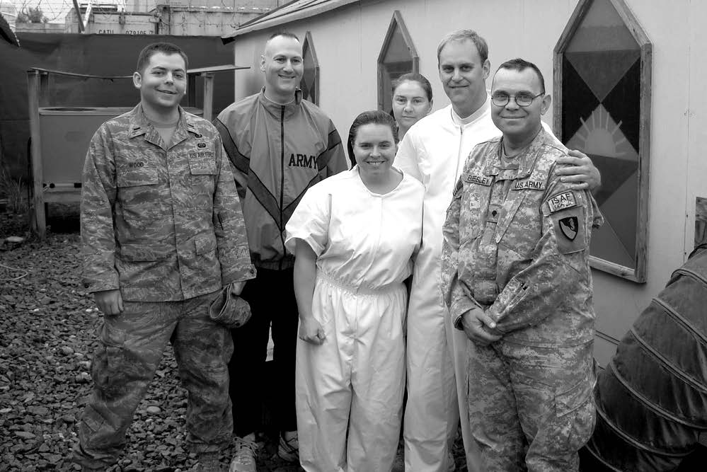 Rebecca Ramage was baptized on January 25, 2009, at Forward Operating Base Fenty in Jalalabad, Afghanistan. Courtesy of Eugene J. Wikle.