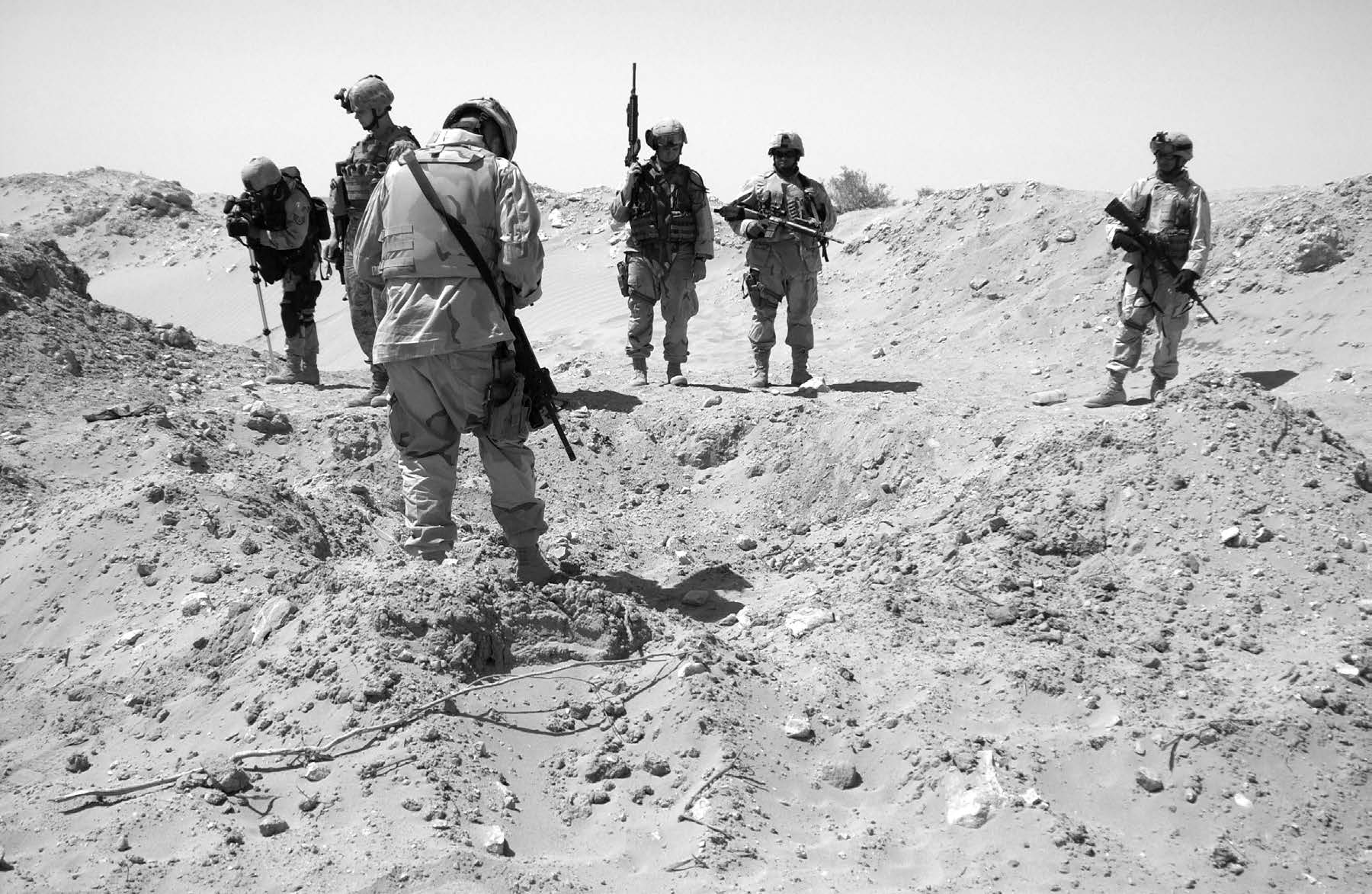 Soldiers from a brigade combat team are shown while on patrol on April 8, 2005. Courtesy of DoD.