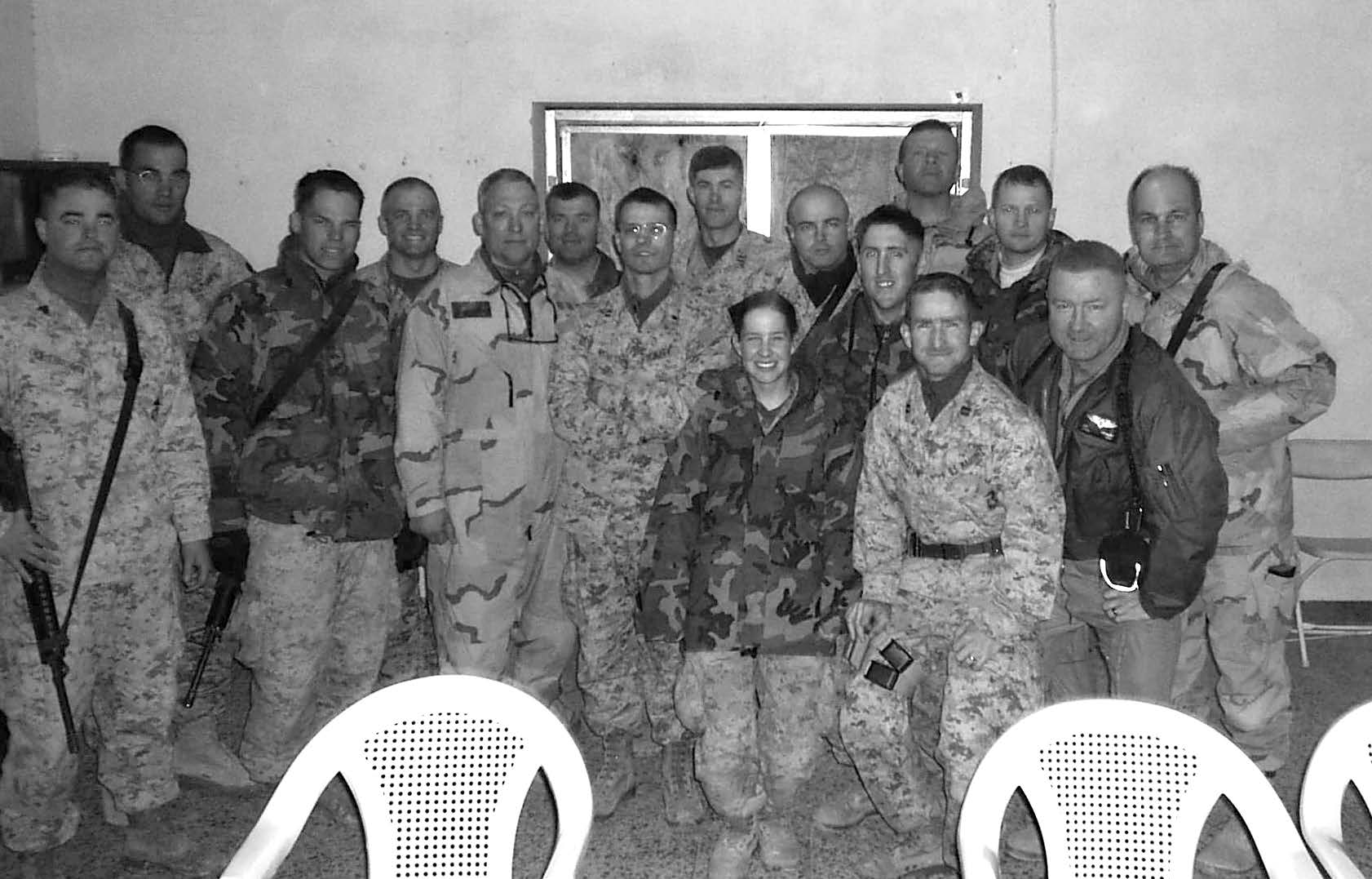 A group of Latter-day Saint solders at Al Asad, Iraq, in 2005. Courtesy of Tommy D. Cooper.