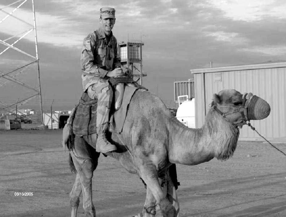 An American officer is shown filling the time in Kuwait until his unit was ordered to move into Iraq. Courtesy of Steve Gundry.