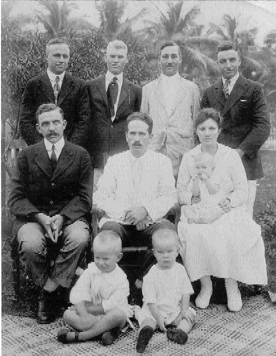 President Mark Vernon and Sister LaVera Coombs with their children and some elders. Clarence Henderson collection courtesy of Lorraine Morton Ashton.