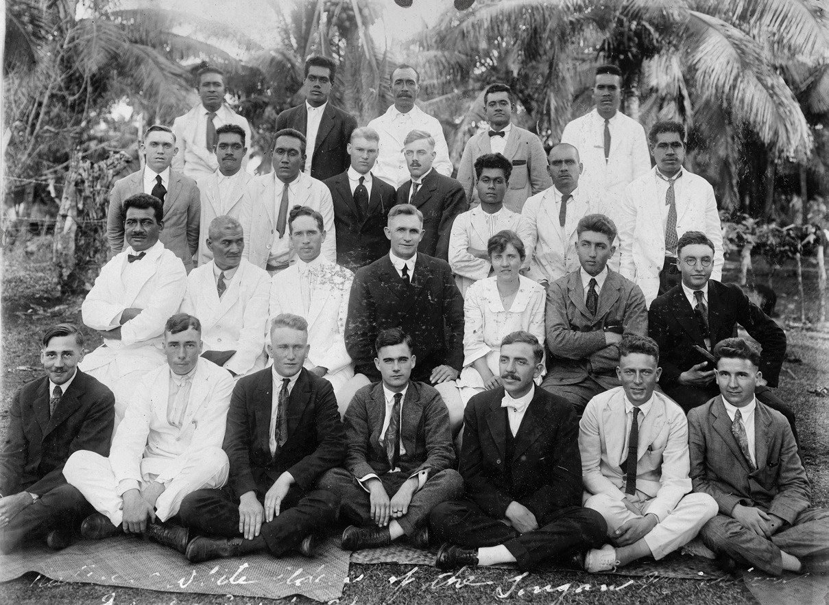 Elder David O. McKay and missionaries. Clarence Henderson collection courtesy of Lorraine Morton Ashton.