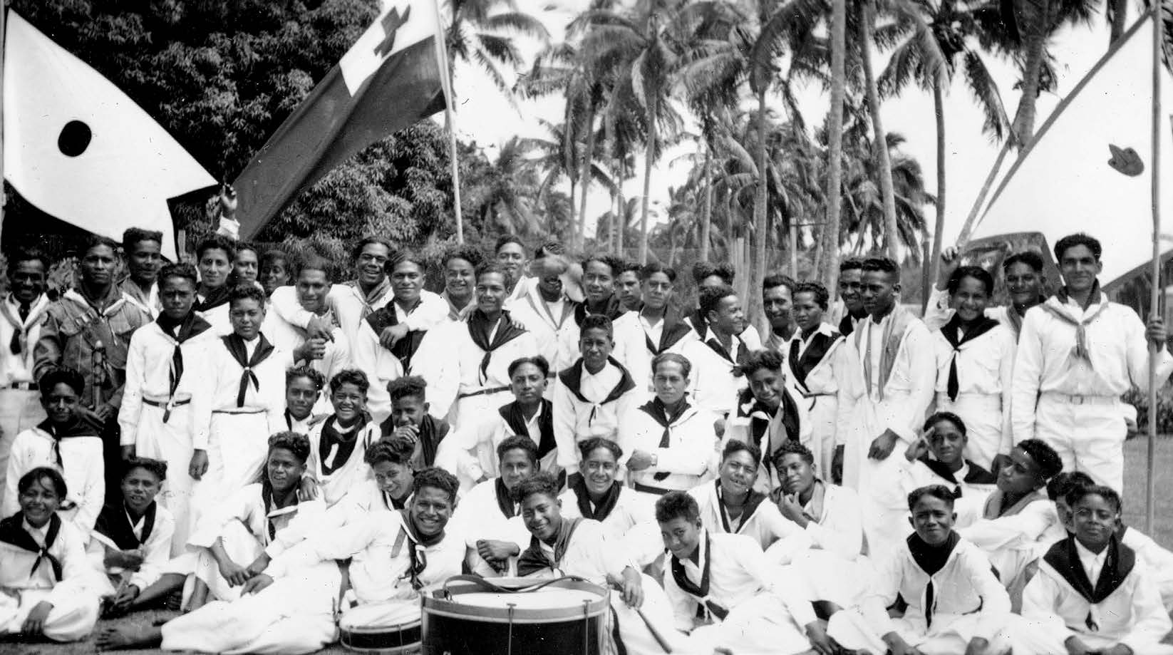 Scouts from Makeke greeting Elder George Albert Smith. Harris Vincent collection courtesy of Lorraine Morton Ashton.