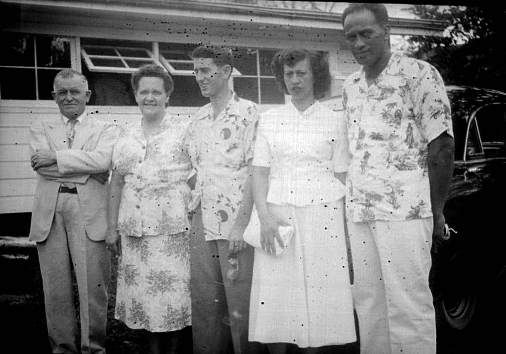 President Evon and Sister Martha Huntsman, Elder Bevan Blake, Elder Rudy and Sister Edna Wolfgramm. Evon Huntsman collection courtesy of Lorraine Morton Ashton.