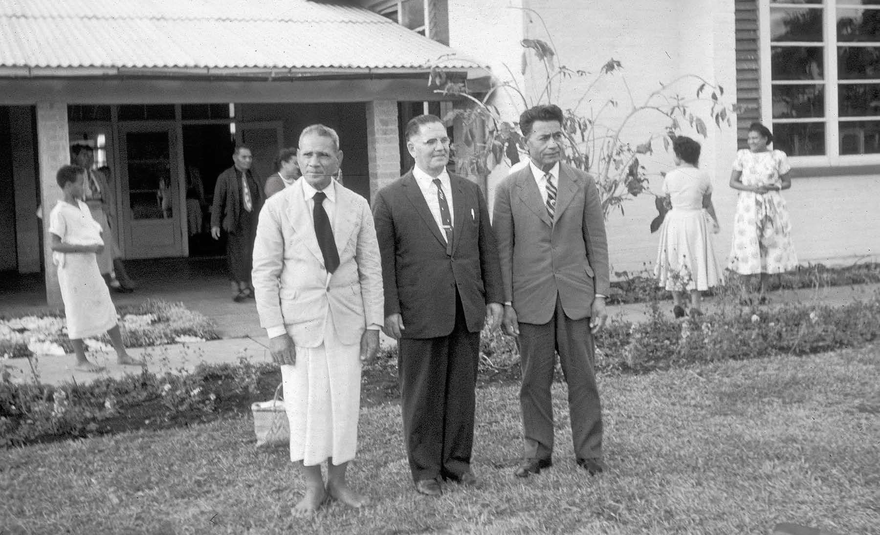 President Fred Stone with his counselors Siosifa Tu‘iketei Pule and Misitana Vea. Zola Jensen collection courtesy of Lorraine Morton Ashton.
