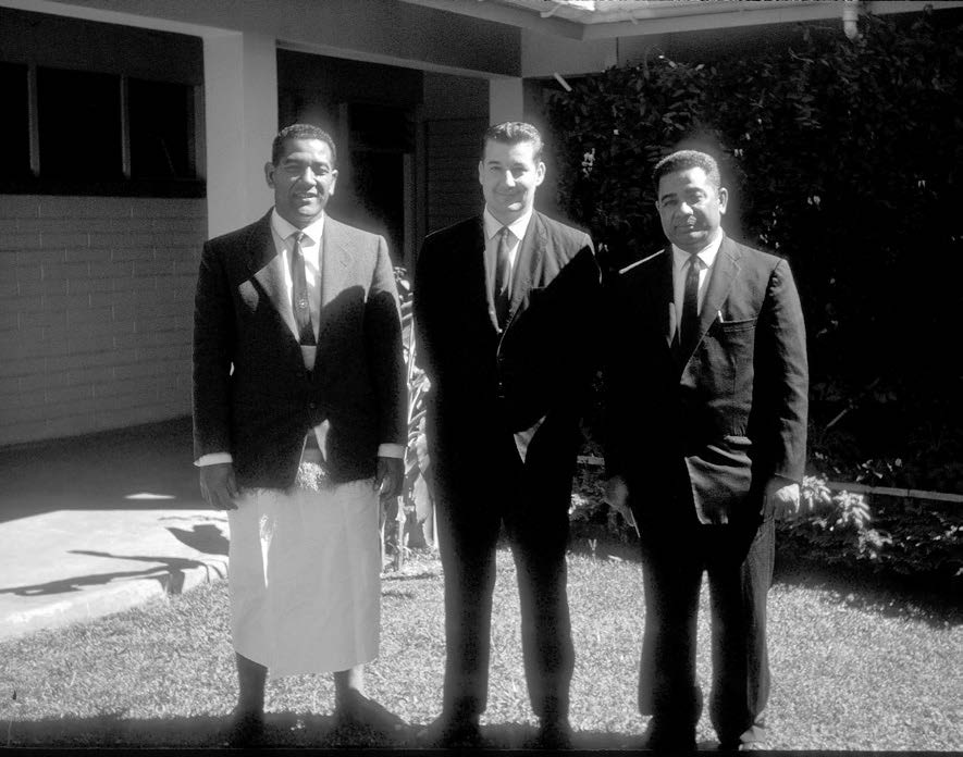 President John Groberg and his counselors Manase Nau and Tonga Toutai Paletu’a. Courtesy of John Groberg.