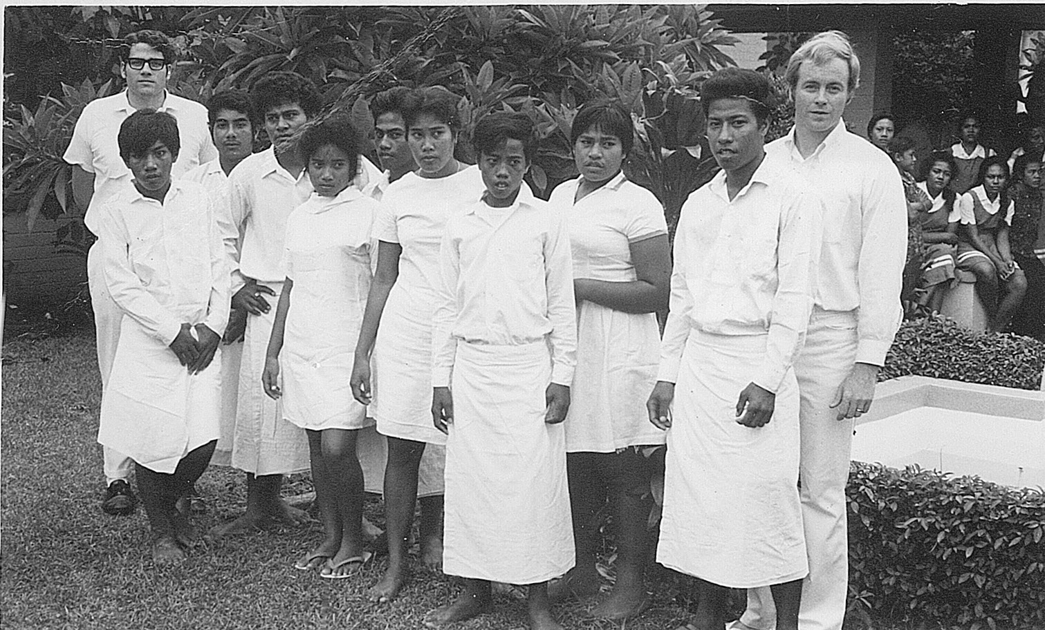 First group of Gilbertese Islanders getting baptized. Courtesy of Jerry Dobson or Courtesy of Riley Moffat.