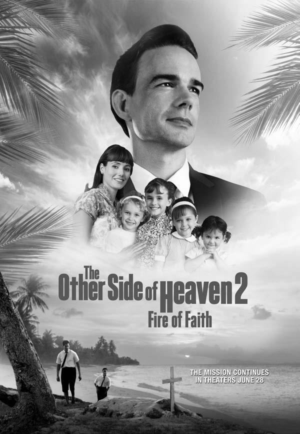 Poster advertising the movie The Other Side of Heaven 2: Fire of Faith. Deseret Book.