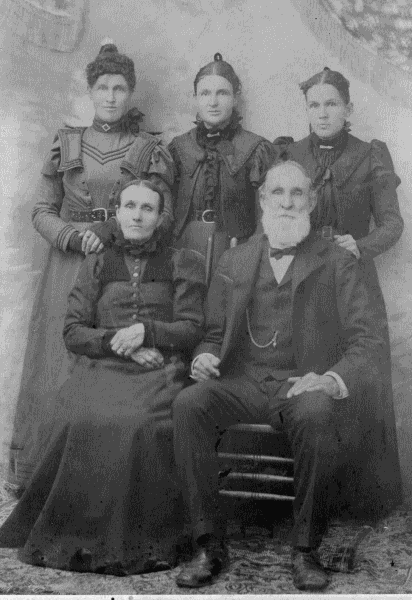 Lucy Eagar with parents and sisters.