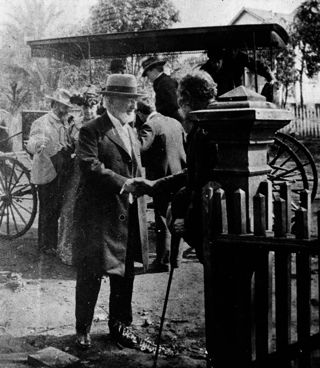 George Q. Cannon, First Counselor in the First Presidency, greets Church members in Honolulu in 1900. Among the first missionaries in the Hawaiian Islands, Cannon lauded the Saints’ faithful longevity. Courtesy of the William R. Bradford family.