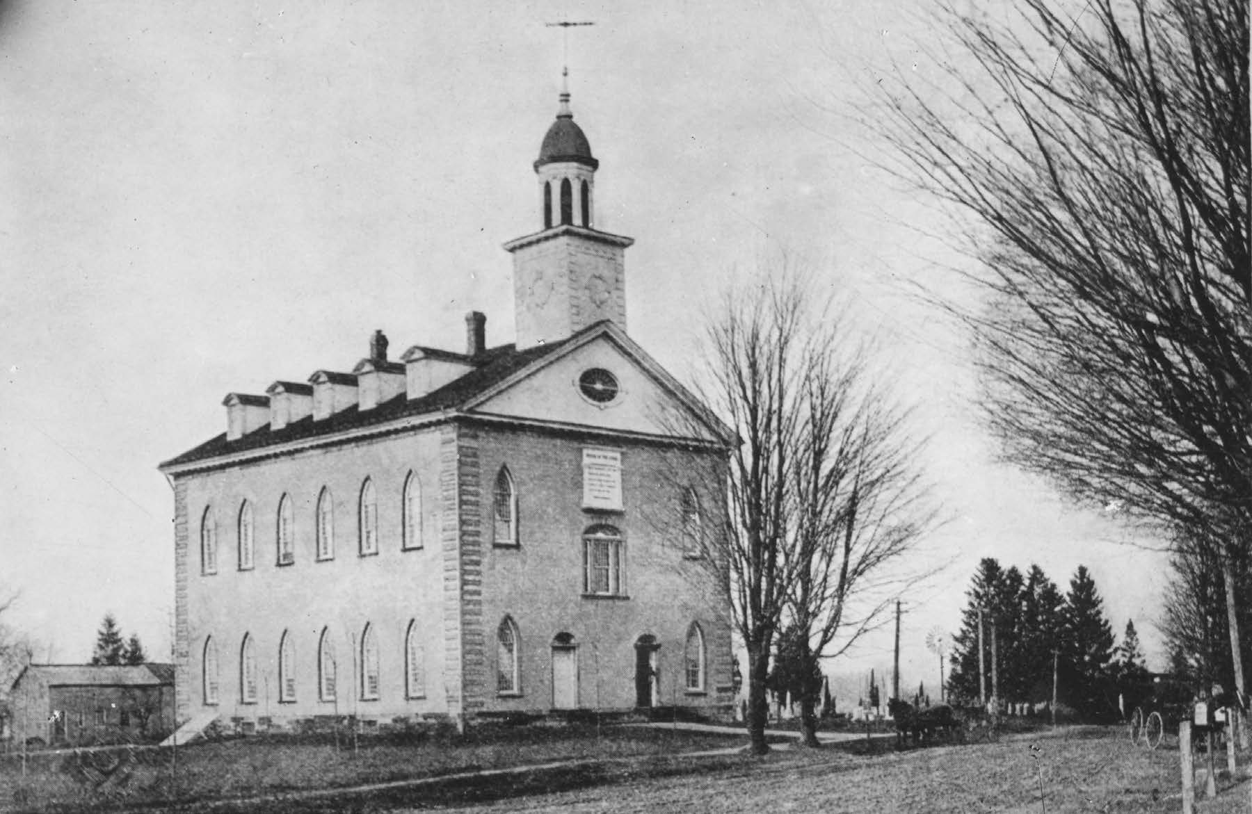 Kirtland Temple, ca. 1900. Photo by S. T. Whitaker. Temples and temple ordinances were at the heart of building Zion. Courtesy of Church History Library.