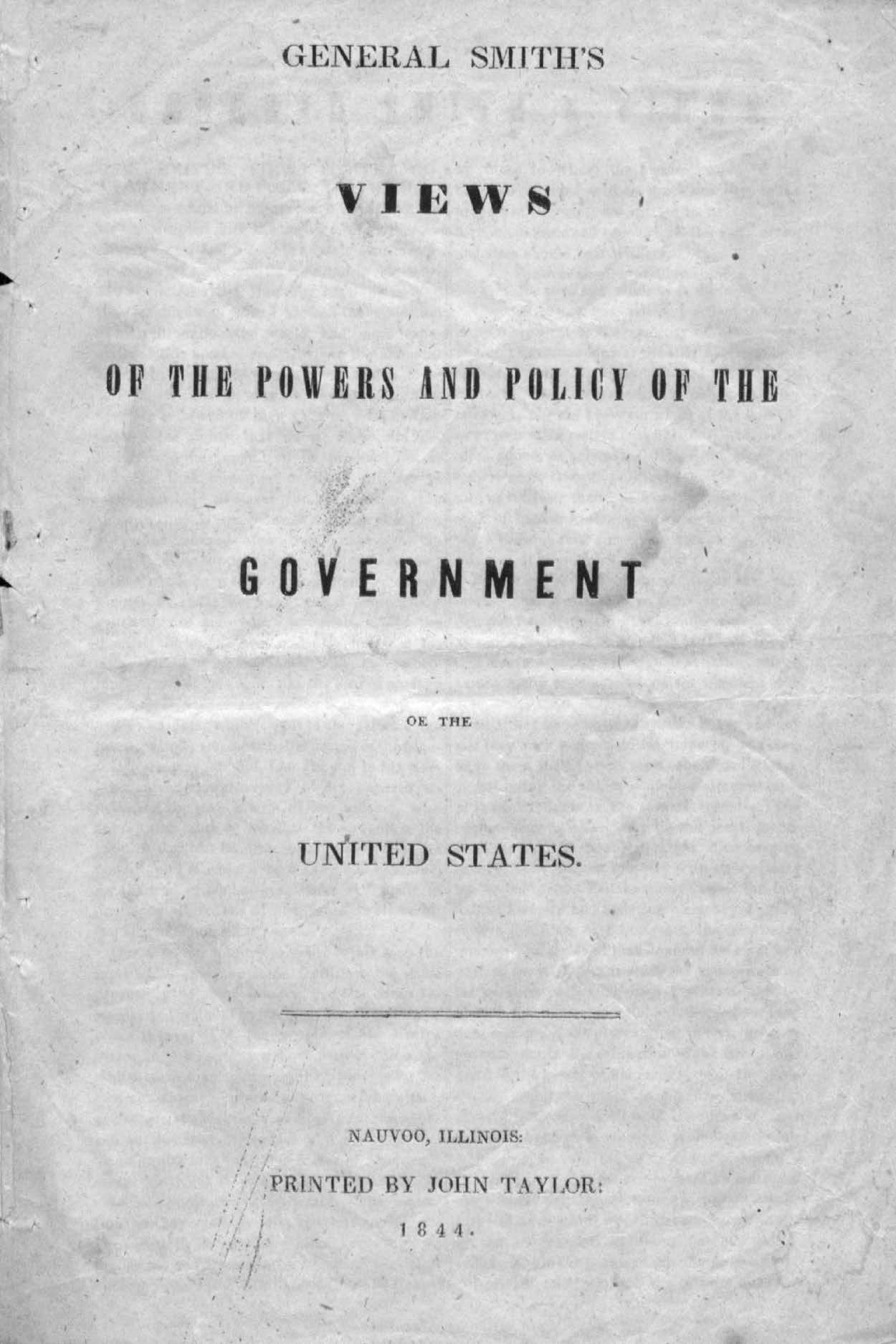 Joseph’s electioneers distributed copies of this pamphlet throughout the nation. Photo by author. Document courtesy of Church History Library.