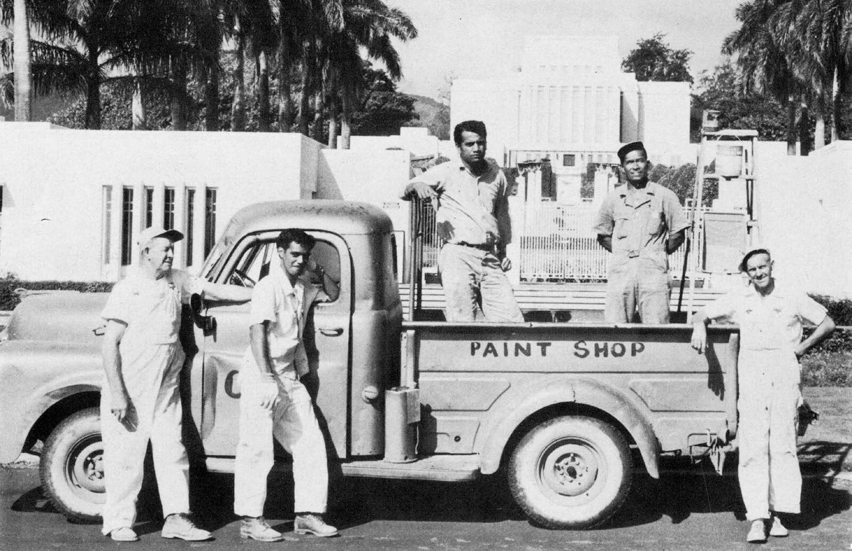 Labor missionaries circa 1957. Courtesy of BYU–Hawaii Archives.