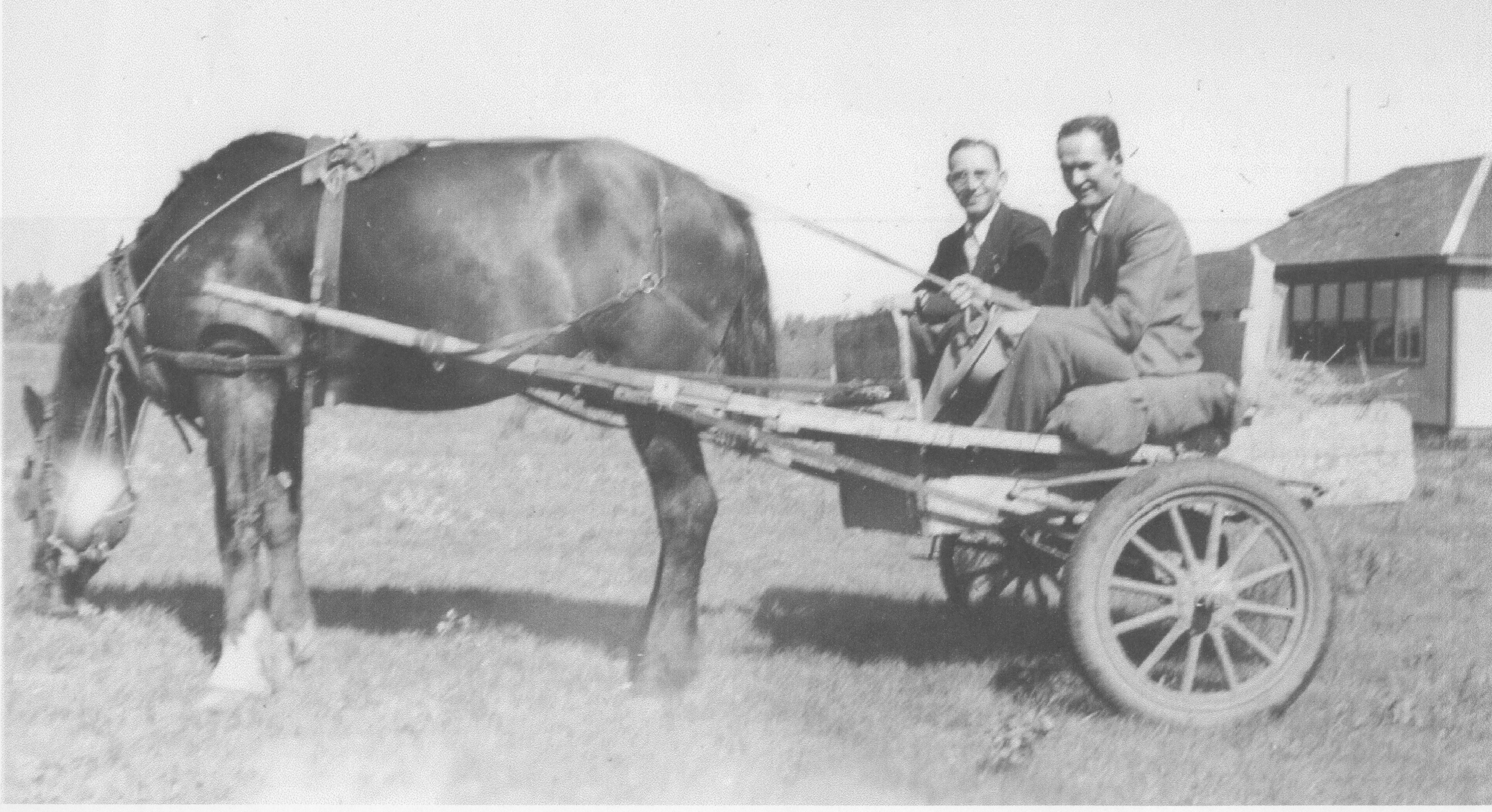 missionaries in a horse drawn carriage