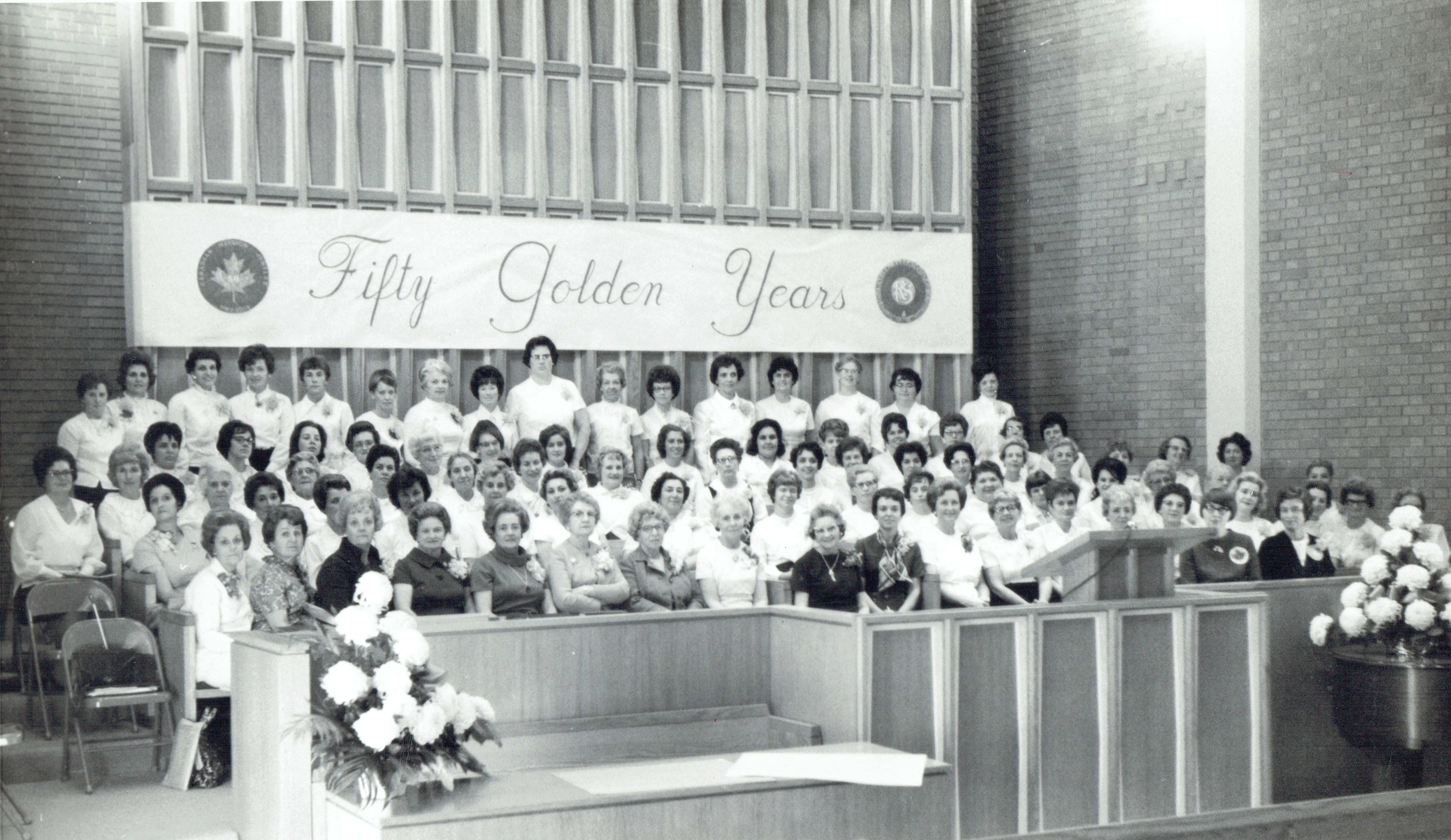 woman gathered to celebrate relief society