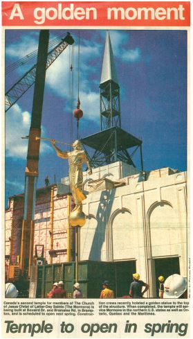 Angel Moroni newspaper article