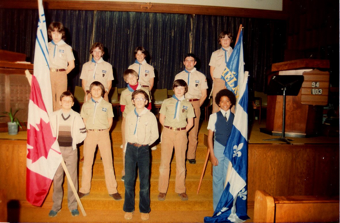 scouts with a flag