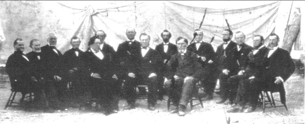 15 men sitting together