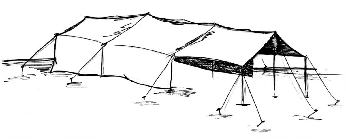 Expanded Bedouin tent
