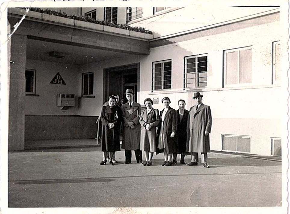 members outside of building