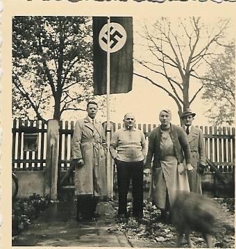 people with Nazi flag