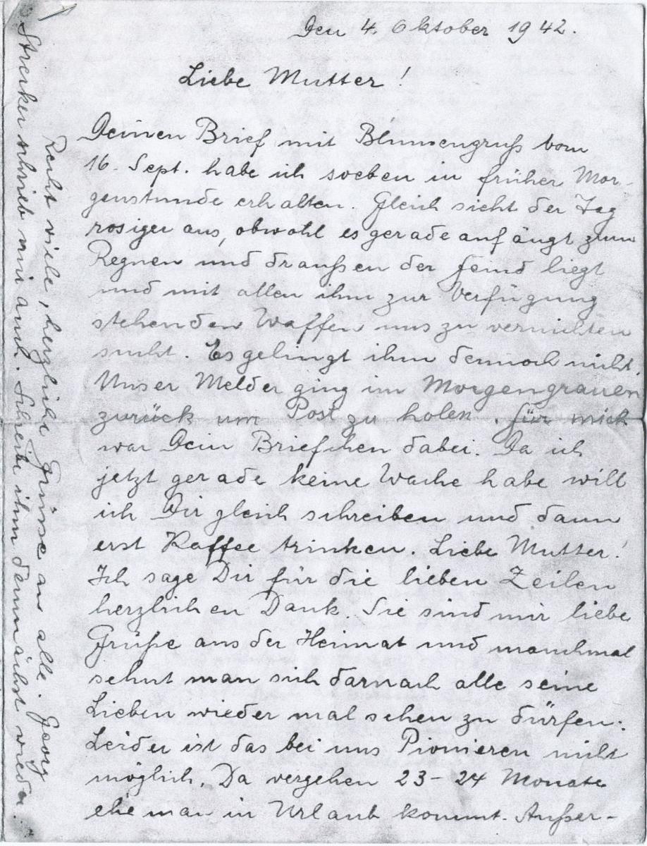 letter written to a mother