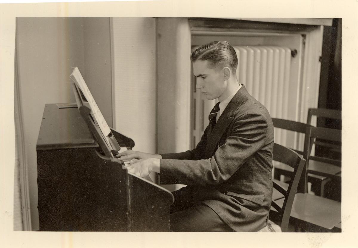 man playing the piano