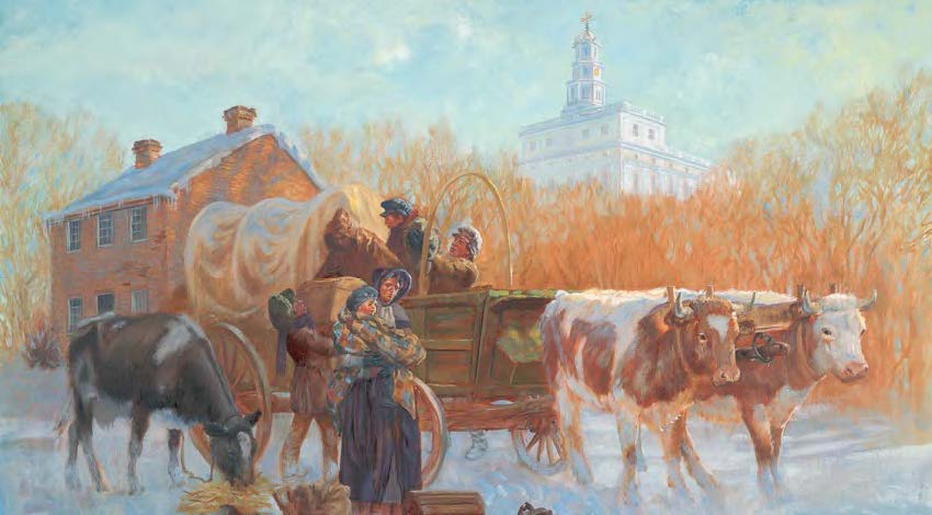 wagon with a family