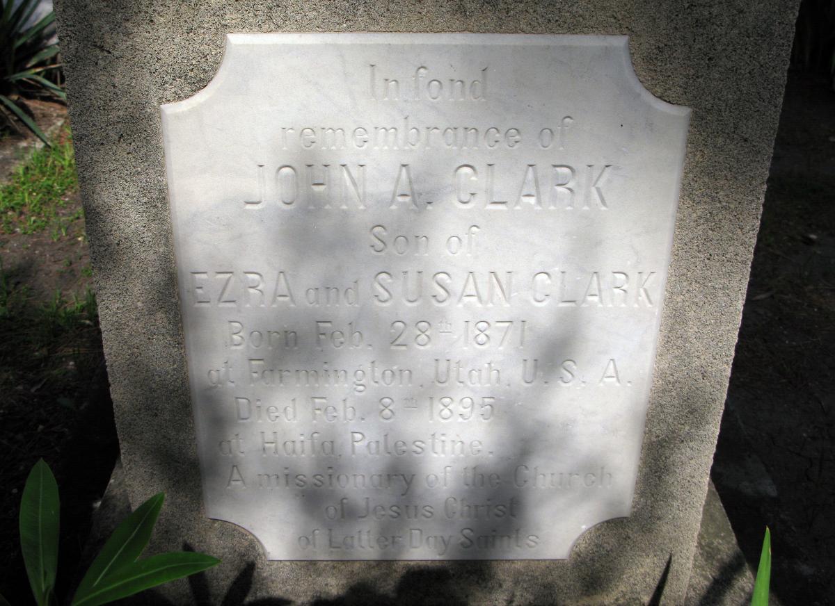 Grave of John A. Clark, Inscription