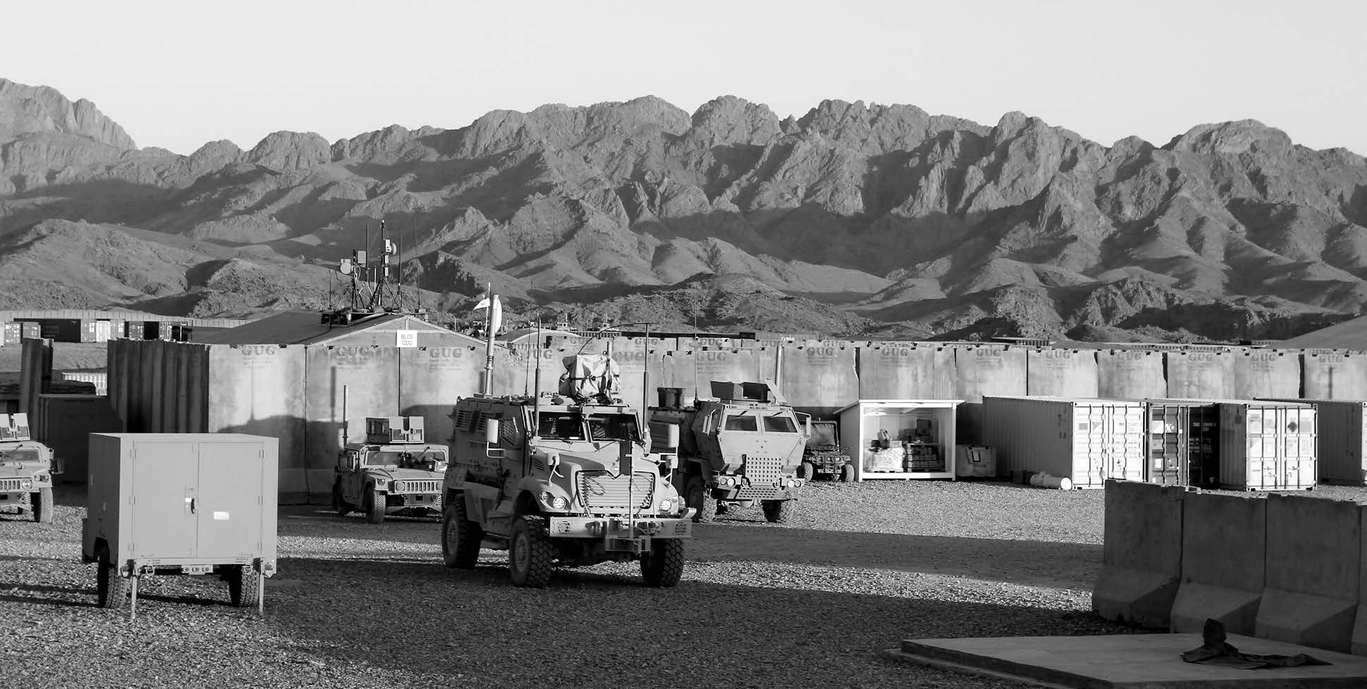 A typical scene at camps and forward operating bases in Afghanistan. Courtesy of J. Joseph DuWors.