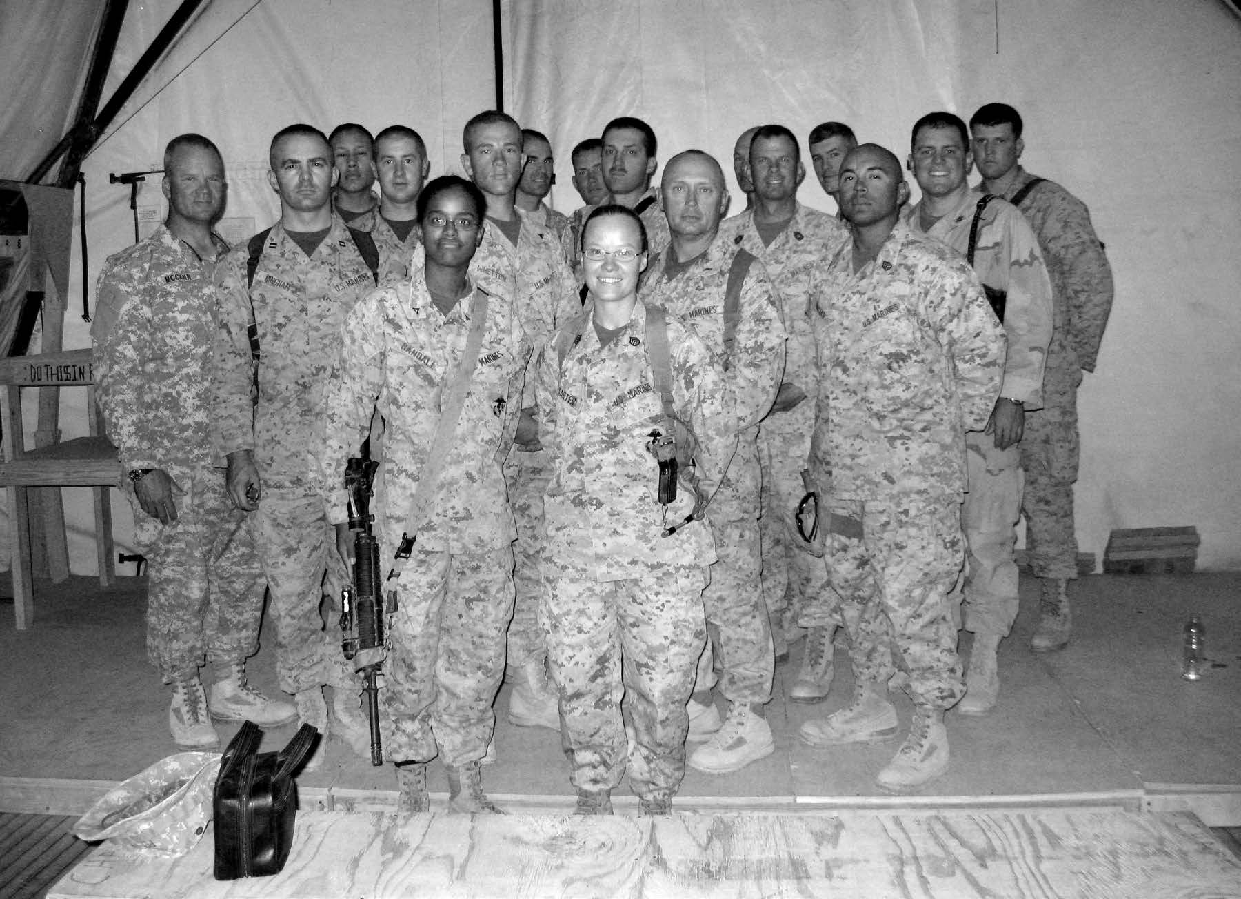 Members of the Leatherneck Military Branch in Helmand Province, Afghanistan, on July 26, 2009. Courtesy of Eugene J. Wikle.