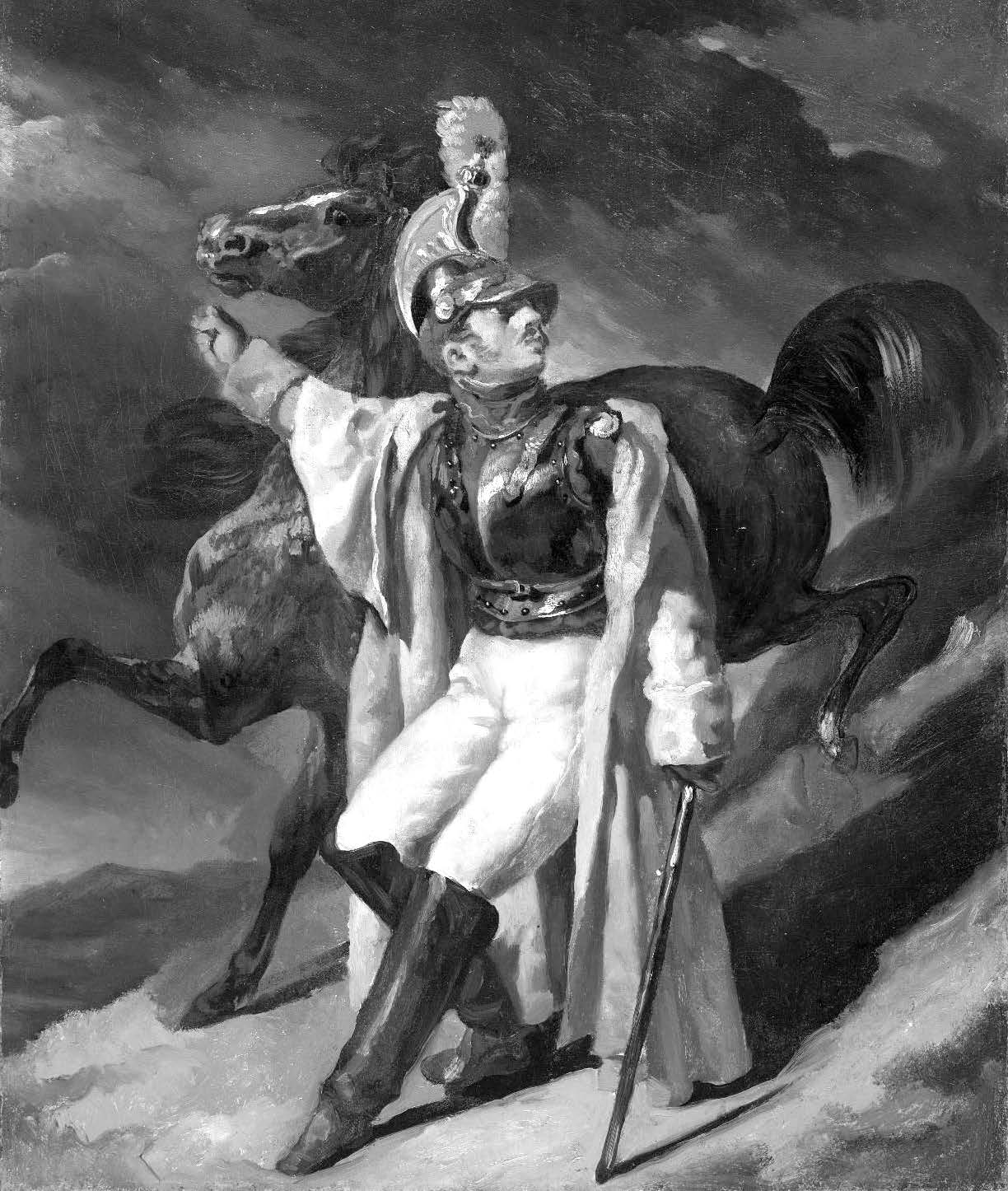 The Wounded Cuirassier, by Théodore Géricault, study (ca. 1814).