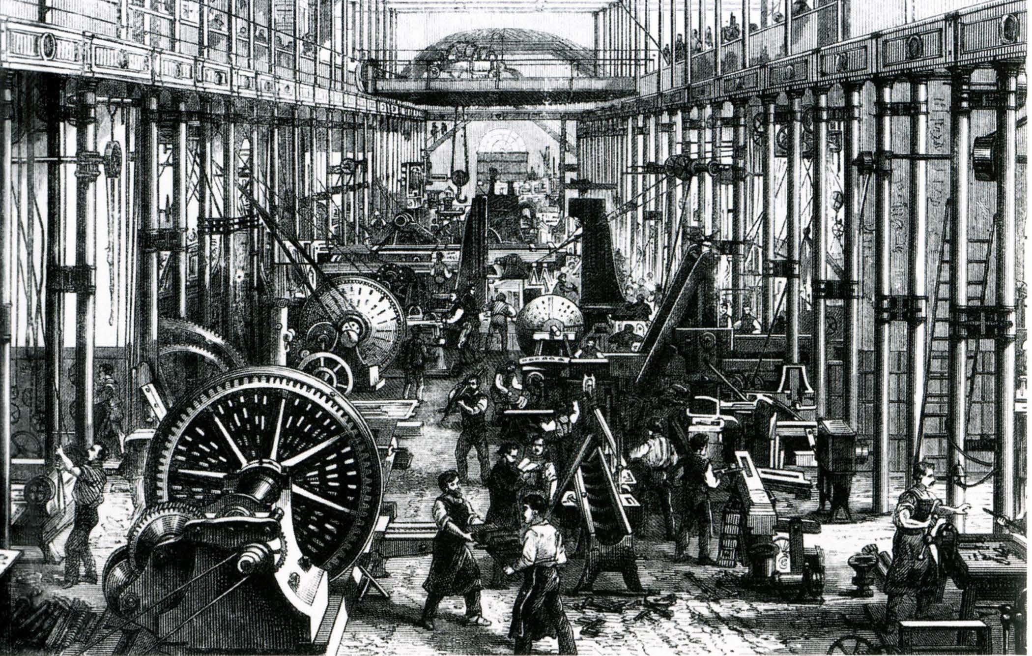 Machines of the Industrial Revolution. Hartmann Maschinenhalle (1868), by unknown artist.