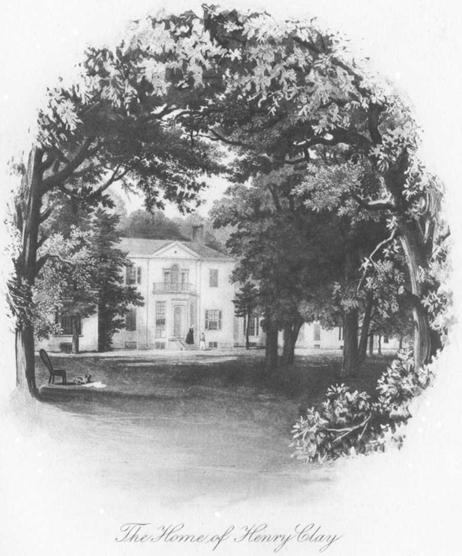 An Engraving of “Ashland,” Henry Clay's Home near Lexington, Kentucky, by Carl Schurz, in Life of Henry Clay (Boston: Houghton, Mifflin & Co., 1899), vol. 2, secondary frontispiece.